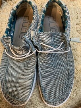 Hey Dude Casual Knit Slip-On Shoes in Heather Gray and Teal